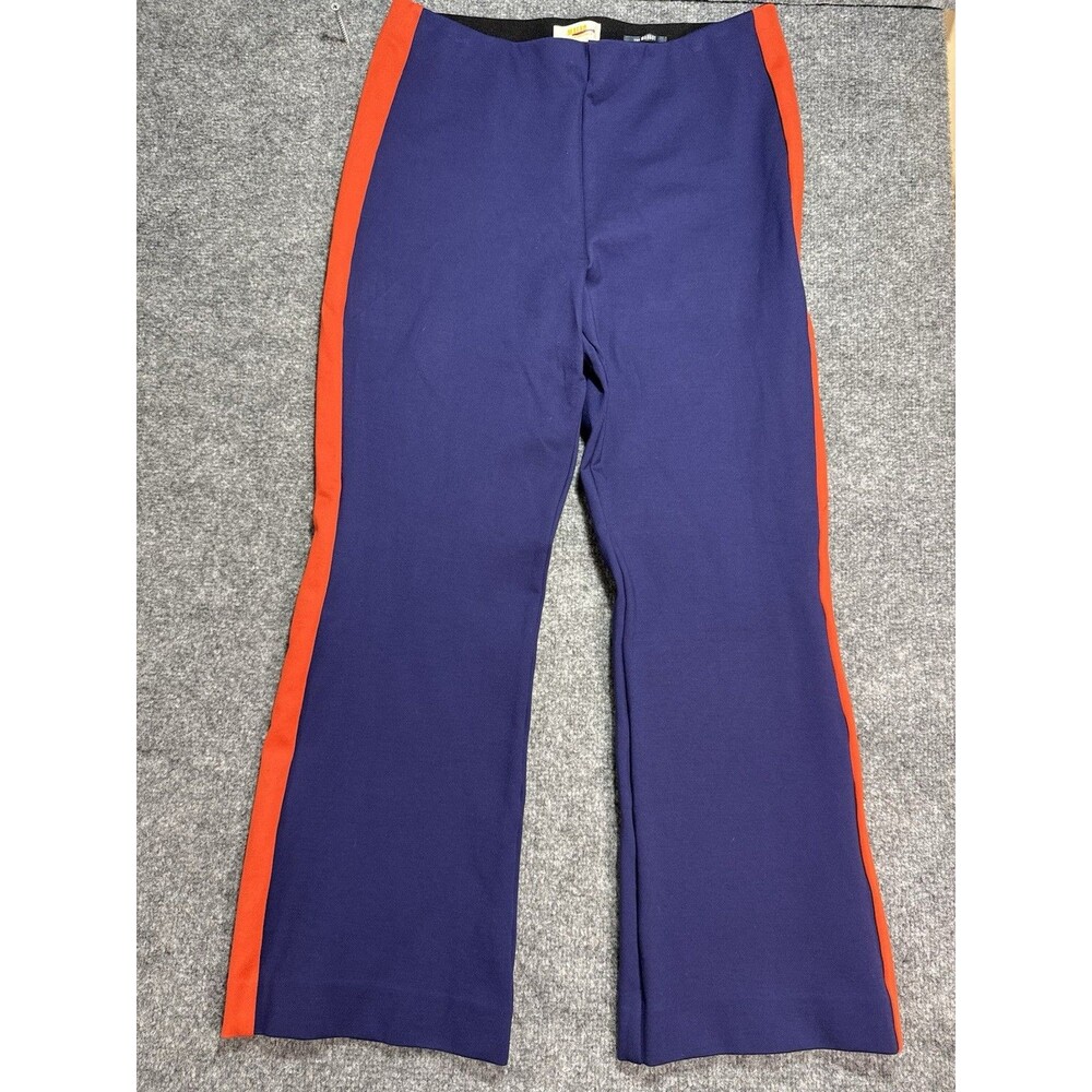 Maeve Anthropologie Pants Womens Large Blue Red Side Stripe Wide Leg Pull On